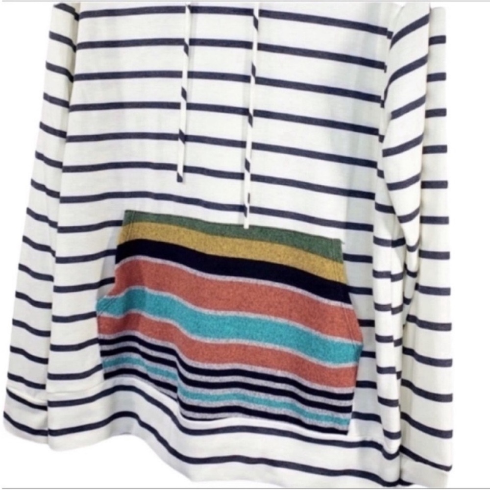 12 PM BY MON AMI striped hoodie top XL - Picture 3 of 8